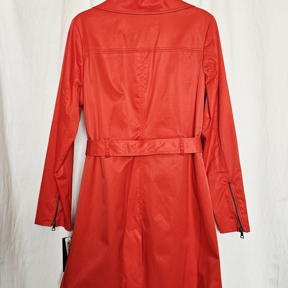 MOSSIMO Womens Red Y2K Retro Classic Preppy Belted Trench Coat Jacket Sz XL NEW! - Picture 8 of 14